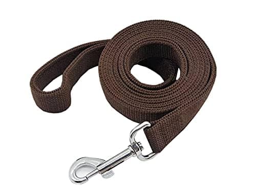 Strong Nylon Dog Leash - 1" x 2 FT to 7 FT Long, 1 Inch Wide for Medium and Large Dogs (Brown) - Image 1
