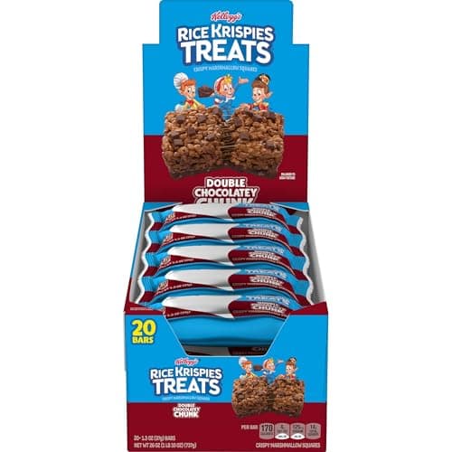 Rice Krispies Treats Marshmallow Snack Bars, Kids Snacks, School Lunch, Double Chocolatey Chunk, 26oz Box (20 Bars) - Image 1