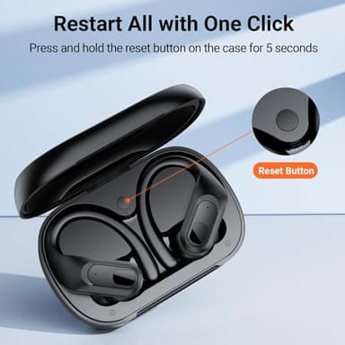 occiam Wireless Earbuds Bluetooth Headphones Ear Buds 96Hrs Playback Sport Over-Ear Waterproof Wireless Headphones Earphones with Earhooks ENC Mics Clear Call for Sport Running Workout Black - Image 5