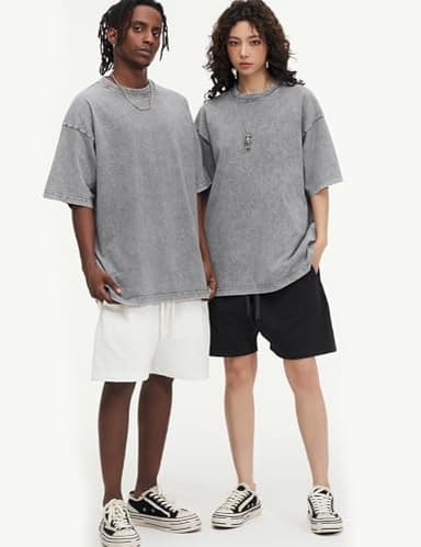 Arssm 3 Pack Men Oversized T Shirts Vintage Tee Loose Fit Short Sleeve Casual Streetwear Baggy Washed Unisex Tops(BlackGreyBeige-XL) - Image 6