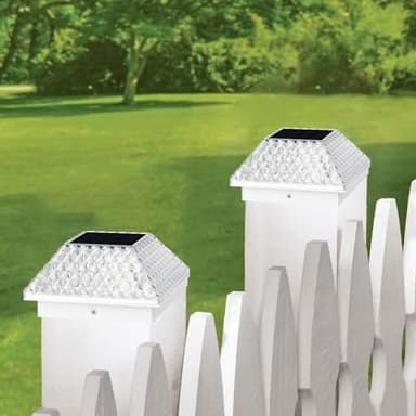 SUNNYPARK 4x4 Post Solar Lights, 4 PK Fence Post Solar Lights Outdoor 4x4, 3.5x3.5, Deck, Fence Waterproof - Image 3