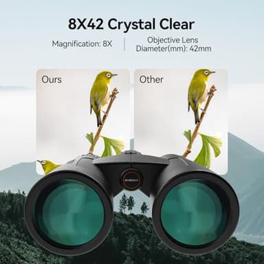 SVBONY Upgraded SV202 8x42 ED Binocular, Binoculars with Extra-Low Dispersion Objective Lenses for Birdwatching, BAK4 & FMC Optic System, Wide View Angle, IPX7 Waterproof for All-Weather Use - Image 2