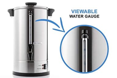 SYBO SR-CP-50B Commercial Grade Stainless Steel Percolate Coffee Maker Hot Water Urn for Catering, 50-Cup 8 L, Metallic - Image 3