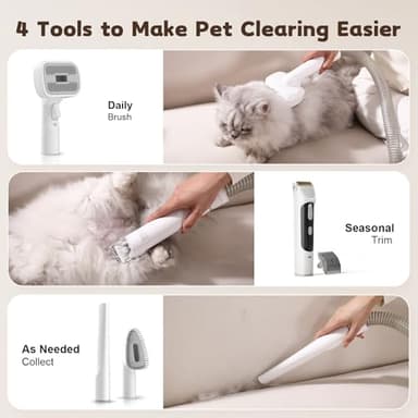 Dog Grooming Kit & Dog Grooming Vacuum, 12Kpa Suction Pet Vacuum Grooming Kit with Low Noise, 3 Suction Mode, 2L Capacity, 5 Pet Grooming Tools for Shedding Dog Cat Hair, Home Cleaning - Image 2