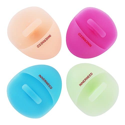 INNERNEED Super Soft Silicone Face Cleanser and Massager Brush Manual Facial Cleansing Scrubber Handheld Wash Pad for Sensitive, Delicate, Dry Skin (Pack of 4) - Image 1