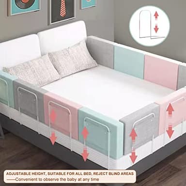 Bed Rail, Bed Rail for Toddlers, Kid, Adult, 78.7" Bed Side Rails for Full, Queen, King, Twin, Bunk, Dorm Beds to Prevent Falls, Bed Rails Can be Flexibly Combined, Easy Installation (Gray, 4 Packs) - Image 6