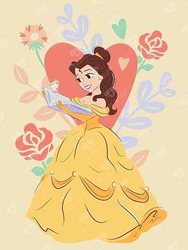 DIAMOND ART CLUB Belle - Life is Beautiful Diamond Painting Kit, Fun DIY Crafts for Adults, Round Diamond Art Canvas for Beginners, 13" x 17" (33cm x 44cm) - Image 1