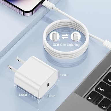 for 10ft iPhone Charger Fast Charging Block, [MFi Certified] Wall Charger Plug and USB C to Lightning Cable Cord Long,Type C Cube Brick Box for Apple iPhone 14 Pro Max/14/13 Pro/12 Mini/12/11/iPad Air - Image 5