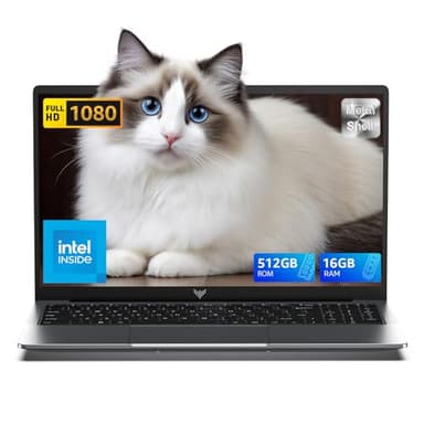 2025 Laptop Computer with Windows 11, Intel N150 Quad-Core Processor 16GB DDR4 RAM 512GB SSD, 15.6" FHD IPS Display, WIFI,5000mAh Battery,USB3.2 Gen1,Portable Laptops for Business Office Student