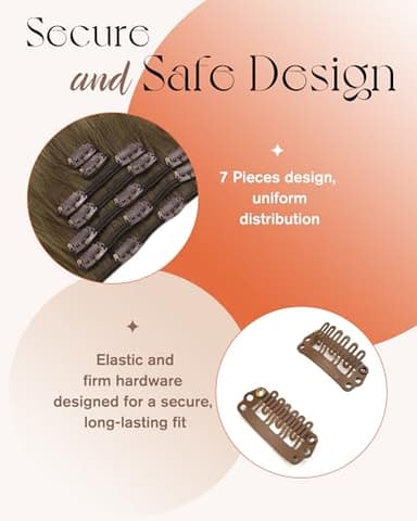 Sunny Hair Clip in Hair Extensions Straight Human Hair Clip in Extensions Remy Clip in Hair Extensions Real Human Hair Extensions Clip ins Ombre Walnut Brown to Light Brown Blonde 20 - Image 4