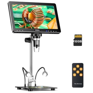 Hideal HM10 10.1" Digital Microscope: 16MP 1200X HD IPS Coin Microscope Magnifier for Error Coins with Light, 1080P LCD Soldering Microscopes for Adults with Screen, PC View, 32GB - Image 1
