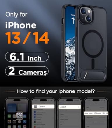 Temdan Magnetic Compatible with iPhone 14 Case, [Built-in Invisible Kickstand][Compatible with MagSafe] [Military Grade Shockproof] Slim Translucent Matte Phone Case for iPhone 14 6.1" - Image 2