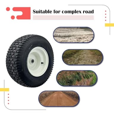 2-Pack 16 x 6.5-8 Riding Lawn Mower Tire and wheel with 3/4" or 5/8'' Bushing, 16Inch Tire Assembly for Lawn Mower, Garden Tractor.3" -6''Offset Hub. (16 x 6.50-8 Tubeless,3" Offset Hub) - Image 7