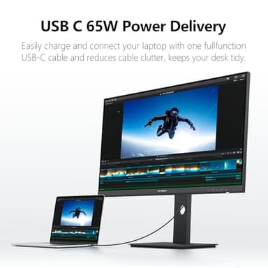 INNOCN 27 Inch 4K Monitor Computer UHD 3840 x 2160 LCD IPS Display, HDR400, USB C 65W, DP, HDMI, PC Monitor for Mac Laptop, 1.07B+ Colors, Built-in Speakers, Pivot/Height Adjustable Stand, Black - Image 2