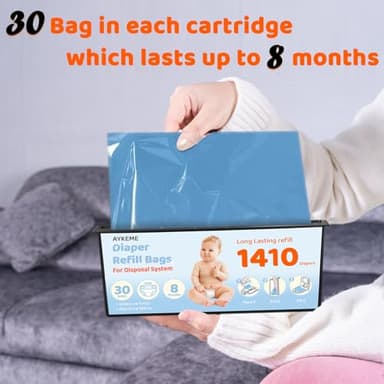 90 Bags Diaper Pail Refills Bags Compatible with Genie Easy Roll Signature & Platium Diaper Pails | 7-Layer OdorLock Technology | Up to 10 Months Use,3 Pack - Image 4