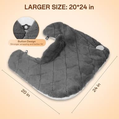 Heating Pad for Neck and Shoulders and Back, XHBDXDP 3.1lb Weighted Shoulder Heating Pads for Pain Relief, 24 x 20″ Neck Heating Pad with Tourmaline Beads, 5 Heat Settings, 4 Auto-Off - Image 2