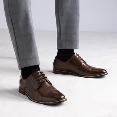 Bruno Marc Men's Prince Classic Modern Formal Oxford Lace Up Dress Shoes,Size 9,Dark Brown,BMUMOX2528 - Image 7