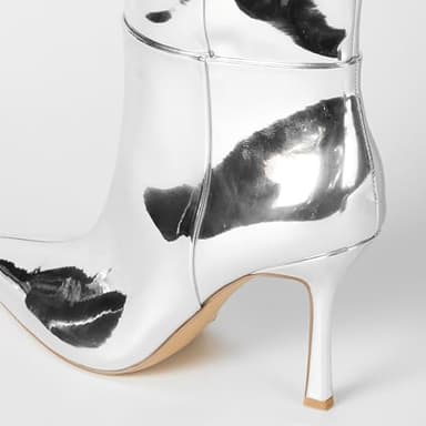 The Drop Women's Gemini Tall Heeled Boot, Silver Mirror, 9 - Image 3