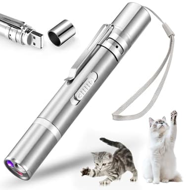 Koackl Cat Toy Pointer for Indoor, USB Rechargeable Toy, 3 Light Colors Cat Interactive Toys for Dogs, Cats, Pet Chase Toy for Fun Playing Training Exercise Indoors - Image 1