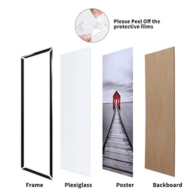 ELSKER&HOME 22.375 x 34 Poster Frame 3 Pack, Black Picture Frame for Horizontal or Vertical Wall Mounting, Sturdy and Scratch-proof - Image 4