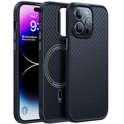 TORRAS 2023 Upgraded MegaMag Shield Guardian Designed for iPhone 14 Pro Max Case [Military Grade Drop Tested] [Compatible with MagSafe] for iPhone 14 Pro Max Phone Case Aramid Fiber Made,Black - Image 1