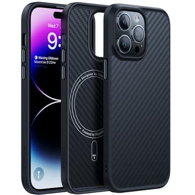 TORRAS 2023 Upgraded MegaMag Shield Guardian Designed for iPhone 14 Pro Max Case [Military Grade Drop Tested] [Compatible with MagSafe] for iPhone 14 Pro Max Phone Case Aramid Fiber Made,Black - Image 1