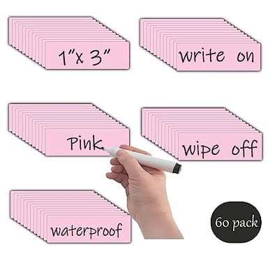 Magnetic Dry Erase Magnets Labels(1x3,Pack of 60),Organizing Schedules in Office/Classroom.Reusable Name Tags on Fridge/White Board,Pastel Colors(Light Pink) - Image 3