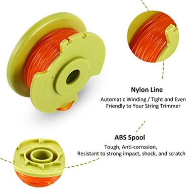 A ANLEOLIFE .080in Twisted Line Spool #AC80RL3 for RYOBI Cordless Auto-Feed String Trimmers 18v 24v and 40v,11ft-Long (12 Spools & 2 Cap) - Image 3