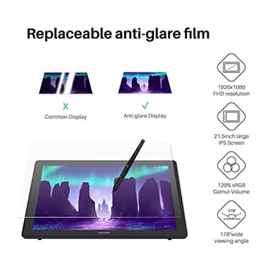 HUION KAMVAS 22 Drawing Tablet with Screen 120% sRGB PW517 Battery-Free Stylus Adjustable Stand, 21.5inch Pen Display for Windows PC, Mac, Android - Image 2