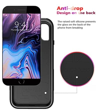 Diverbox Case [Shockproof] [Dropproof] [Dust-Proof],Heavy Duty Protection Phone Cover for Apple iPhone 8 Plus & 7 Plus (Black) - Image 4