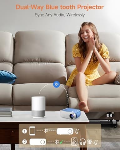 Antmap Mini Projector for iPhone, Outdoor Projector with WiFi and Bluetooth, Movie Projector Outdoor with Speaker, HD 1080P Support Mini Portable Projector, Projectors for Phone/HDMI/USB/TV Stick - Image 7