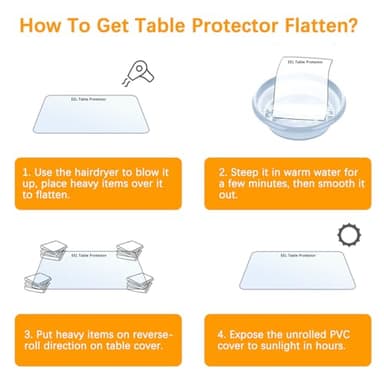 42 x 84 Inch 7ft Clear Plastic Dining Table Protector Tablecloth Desk Pad Mat Wooden Furniture Coffee Glass End Side Dinner Table Cloth Top Protection Countertop Cover Waterproof Wipeable PVC Vinyl - Image 8
