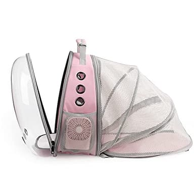 Lollimeow Cat Carrier Backpack, Bubble Expandable Backpack Carrier, Pets and Small Dogs,Airline-Approved, Designed for Travel, Hiking, Walking & Outdoor Use (Back Expandable-Pink) - Image 8