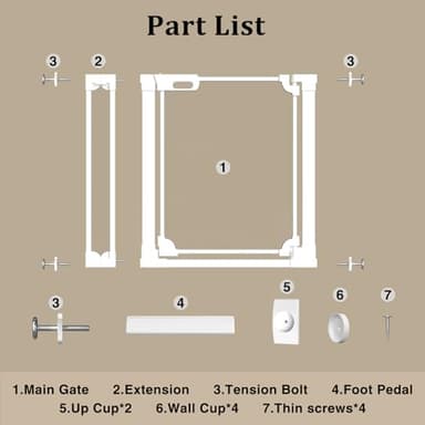 WAOWAO Clear Baby Gate for Stairs Modern Design Acrylic Auto Close Pet Gate, 29.52-37.79" Wide Safety Baby Gate for Doorways,White Clear Dog Gates Indoor, Hallways,Kitchen - Image 8