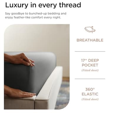 Threadmill Certified 100% American Supima Cotton Sheets, Queen Sheet Set, 1000 Thread Count, 4 Piece Luxury Bedding Set, Hotel Quality Sateen Weave, Dark Grey BedSheets with Elasticized Deep Pocket - Image 5