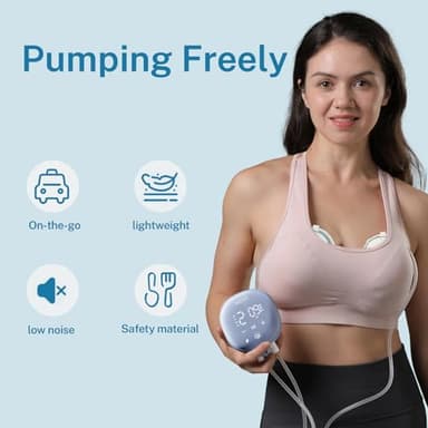 NCVI Wearable Breast Pump Hands Free with 21/24mm Flange, Portable Electric Automatic Breastfeeding Pump for Travel Work Equipped with Third-Generation Wearable Cups Non-Spill, On-The-go Size - Image 5