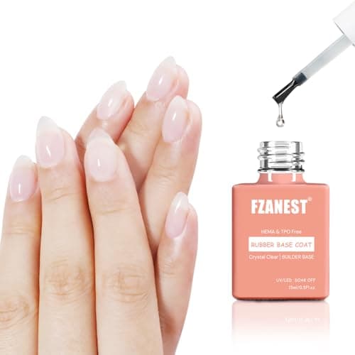 FZANEST Hema Free Rubber Base Builder Gel For Nails, Rubber Base Coat for Nail Strengthen Apex Building Extension Long Lasting Protect in A Bottle Soak Off UV LED Clear Gel Nail Polish - Image 1