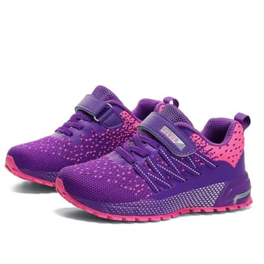 Kids Sneakers for Boys Girls Running Tennis Shoes Lightweight Breathable Sport Athletic Purple B Size US 4.5 Big Kid - Image 8