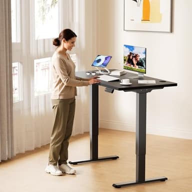GallopFun Dual Motor Electric Standing Desk Frame for 40 to 90" Table Tops, 330lbs Weight Capacity,Ergonomic Standing Height Adjustable Base with Memory Controller,Black Frame Only - Image 2