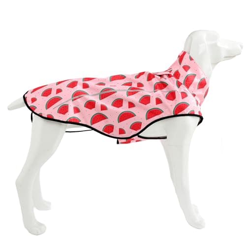 Mile High Life Dog Raincoat, Adjustable Waterproof Reflective Rain Jacket for Small Medium Large Dogs, Lightweight Breathable Pet Rain Coat with Leash Hole(Pink Watermelon,XS Chest 17-23") - Image 1