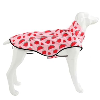 Mile High Life Dog Raincoat, Adjustable Waterproof Reflective Rain Jacket for Small Medium Large Dogs, Lightweight Breathable Pet Rain Coat with Leash Hole(Pink Watermelon,XS Chest 17-23") - Image 1