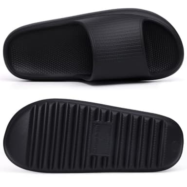 Comwarm Cloud Slide Sandals for Women Men Ultra Comfort Recovery Pillow Slippers Soft Summer Beach Shoes with Low Arch Support,Matte Black Size 13-14 Wonmen/11.5-12.5 Men - Image 3