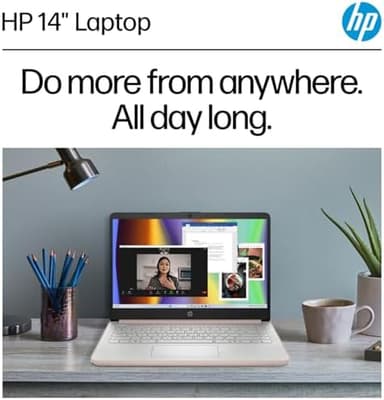 HP Rose Gold Ultrabook Laptop with Microsoft Office 365, Intel 2-Core CPU, 1.1TB Storage (1TB OneDrive and 64GB SSD), 8GB RAM, Windows 11, No Mouse - Image 3