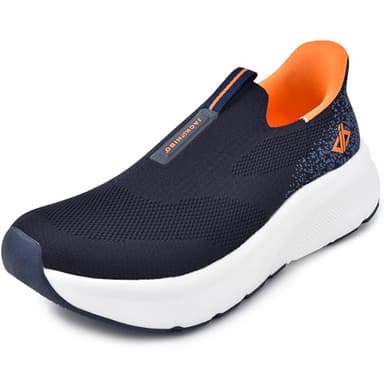 JACKSHIBO Mens Slip Ins Free up Hands Shoes Wide Toe Box Arch Support Orthopedic Walking Sneakers Cushioned Thick Zero Drop Sole Metatarsal Pads Blue Size 10.5 - Image 1