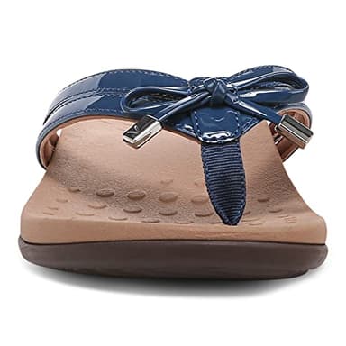 Vionic Women's Rest Bella X Flip Flop that Relieves Foot Pain- Comfortable Ladies Sandals with Orthotic Insole Arch Support, Dark Blue 8 Wide - Image 7