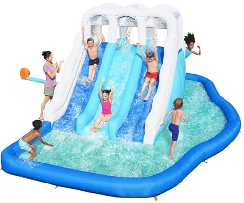 Bestway H2OGO! Tidal Trifecta Kids Inflatable Water Park | Inflatable Triple Slide and Splash Pool | Great for Kids Ages 5 and Up - Image 1