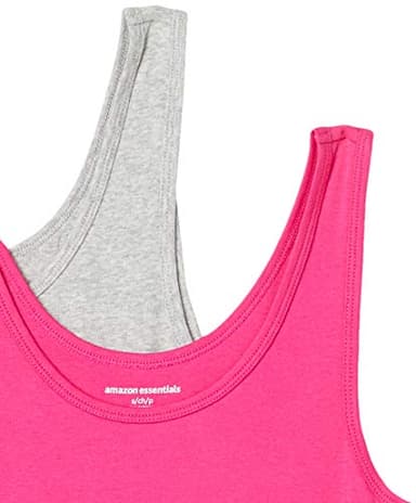 Amazon Essentials Women's Slim-Fit Tank Top, Pack of 2, Bright Pink/Grey Heather, Large - Image 9