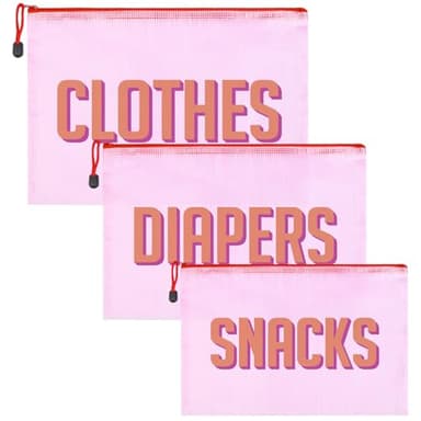KUIRAN 3pcs Hospital Bag Organizing Pouches for Labor and Delivery, Maternity Essentials Diaper Bag Organizer for Mom Travel - Pink - Image 1