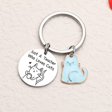 ORZOESD Teacher Thank You Keychain Cat Themed Jewelry Cat Lover Gift For Women Cat Jewelry Teacher Keychain Cat Owner Gift Teachers Day Jewelry Teacher Appreciation Keychain Kitty Gift - Image 6