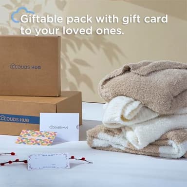 CLOUDS HUG Oversized King Knit Blanket for Couch - Super Soft Extra Large Throw Blankets for Bed， Fluffy Fuzzy Plush Lightweight Cozy Blanket，Cream，120" x 120" - Image 8